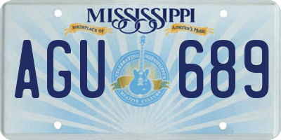 MS license plate AGU689