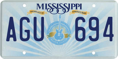 MS license plate AGU694