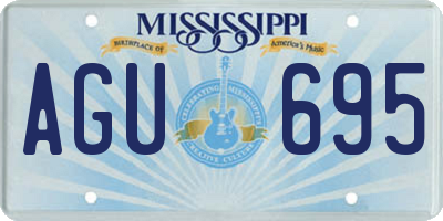 MS license plate AGU695