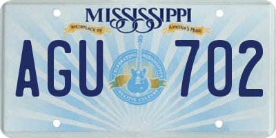 MS license plate AGU702