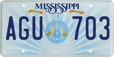 MS license plate AGU703