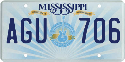 MS license plate AGU706