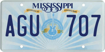 MS license plate AGU707