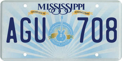 MS license plate AGU708