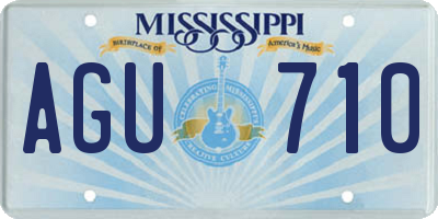 MS license plate AGU710