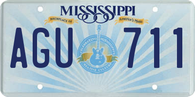 MS license plate AGU711