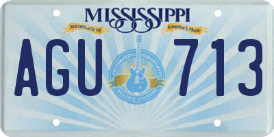 MS license plate AGU713