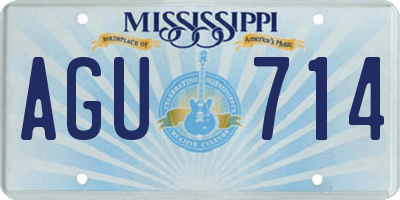 MS license plate AGU714