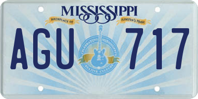 MS license plate AGU717
