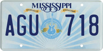 MS license plate AGU718
