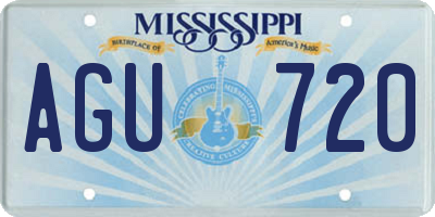 MS license plate AGU720