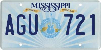 MS license plate AGU721