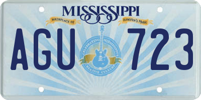 MS license plate AGU723