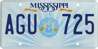 MS license plate AGU725