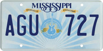 MS license plate AGU727