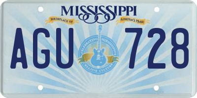 MS license plate AGU728