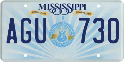 MS license plate AGU730