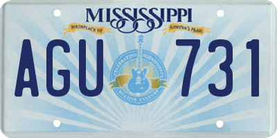 MS license plate AGU731