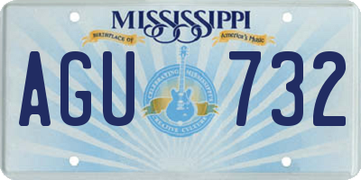MS license plate AGU732