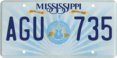 MS license plate AGU735