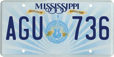 MS license plate AGU736