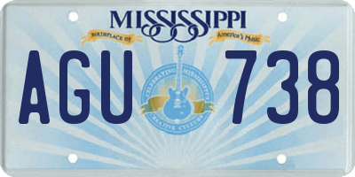 MS license plate AGU738