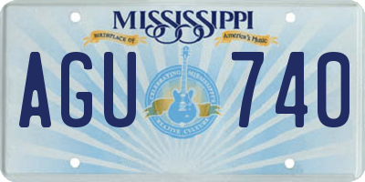 MS license plate AGU740