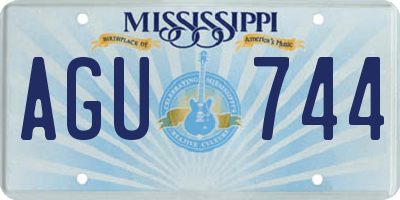 MS license plate AGU744