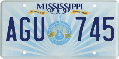 MS license plate AGU745