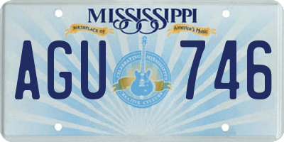MS license plate AGU746