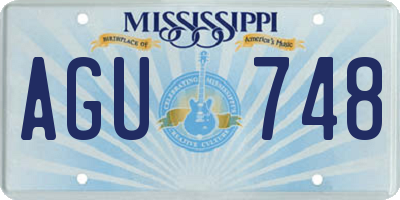 MS license plate AGU748