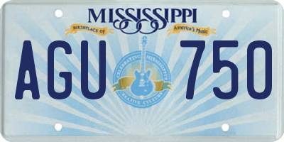 MS license plate AGU750