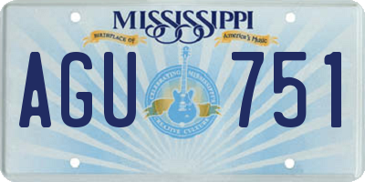 MS license plate AGU751