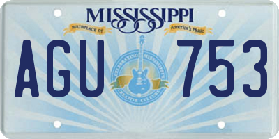 MS license plate AGU753