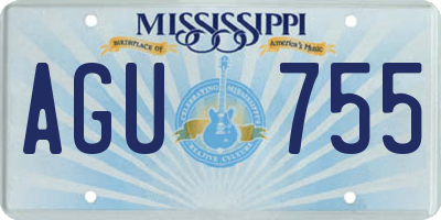 MS license plate AGU755