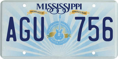 MS license plate AGU756
