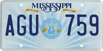 MS license plate AGU759