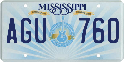MS license plate AGU760
