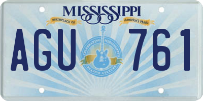 MS license plate AGU761