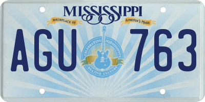 MS license plate AGU763