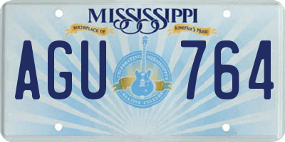 MS license plate AGU764
