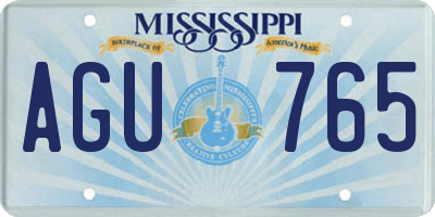 MS license plate AGU765