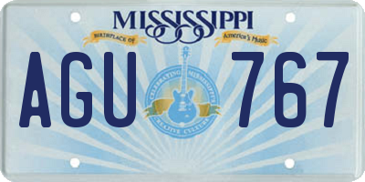 MS license plate AGU767