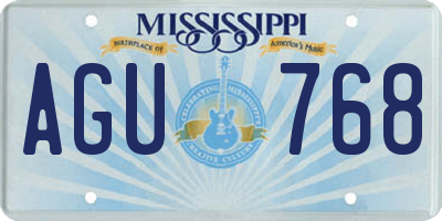 MS license plate AGU768