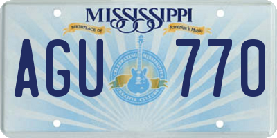 MS license plate AGU770
