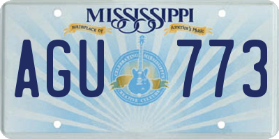 MS license plate AGU773