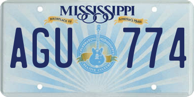 MS license plate AGU774