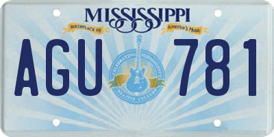 MS license plate AGU781
