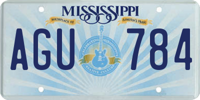 MS license plate AGU784