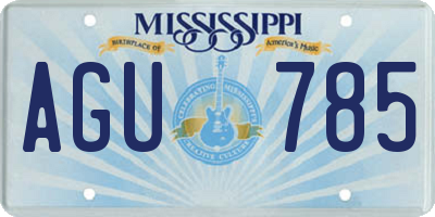 MS license plate AGU785